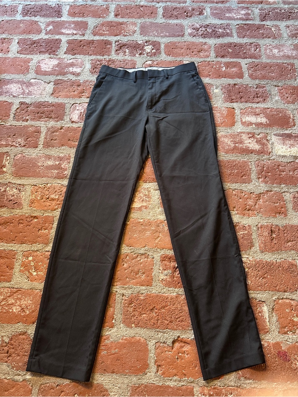 Haggar Mens Black Straight-Leg Dress Sport Performance Nylon  Pants 32x34